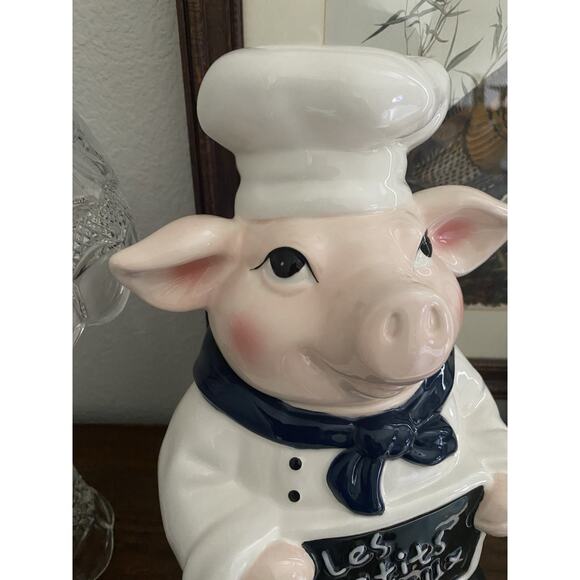 Vintage Sur La Table French Pasty Pig Cookie Jar Earthenware Ceramic Cookie Jar - Picture 2 of 7